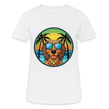 Gordon Setter Dog Breed Cartoon Sunglasses Beach - Women's Breathable T-Shirt - white - Front - AI Model Female 172 dark (172cm)