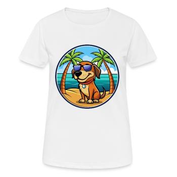Grec Lièvre Chien Race Dessin Animé Lunettes De Soleil Plage - T-shirt respirant Femme - blanc - Devant - AI Model Female 172 dark (172cm)
