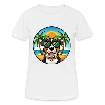 Grand Bouvier Suisse Race Cartoon Beach - T-shirt respirant Femme - blanc - Devant - AI Model Female 172 dark (172cm)