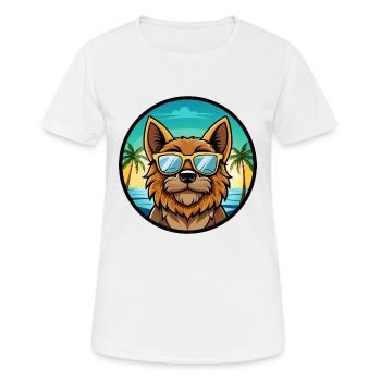 Griffon Bruxellois Hunderasse Cartoon Sonnenbrille - Frauen T-Shirt atmungsaktiv - Weiß - Vorne - AI Model Female 172 dark (172cm)