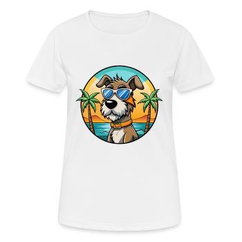 Chien courant à poil dur d’Istrie Race de chien de dessin animé Plage - T-shirt respirant Femme - blanc - Devant - AI Model Female 172 dark (172cm)