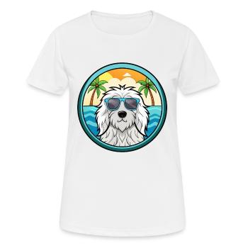 Komondor Chien Race Dessin Animé Lunettes de Soleil Plage - T-shirt respirant Femme - blanc - Devant - AI Model Female 172 dark (172cm)