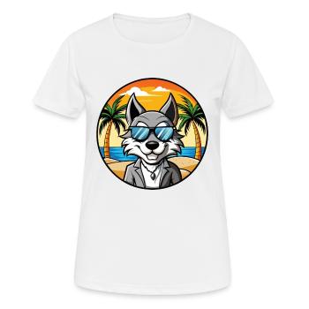 Kunming Wolfdog Rasse Cartoon Sonnenbrille Strand - Frauen T-Shirt atmungsaktiv - Weiß - Vorne - AI Model Female 172 dark (172cm)