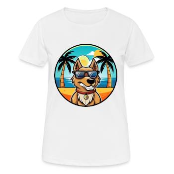 Magyar Agar Race Chien Dessin Animé Lunettes De Soleil Plage - T-shirt respirant Femme - blanc - Devant - AI Model Female 172 dark (172cm)