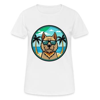 Mallorca Mastiff Dog Breed Cartoon Sunglass Beach - Women's Breathable T-Shirt - white - Front - AI Model Female 172 dark (172cm)