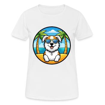 Maremma Sheepdog Breed Cartoon Sunglasses Beach - Women's Breathable T-Shirt - white - Front - AI Model Female 172 dark (172cm)