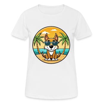 Lettischer Jagdhund Rasse Cartoon Sonnenbrille Strand - Frauen T-Shirt atmungsaktiv - Weiß - Vorne - AI Model Female 172 dark (172cm)