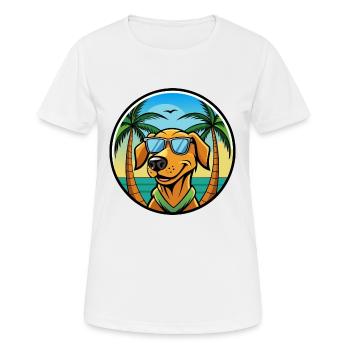 Chien de chasse lituanien race dessin animé lunettes de soleil plage - T-shirt respirant Femme - blanc - Devant - AI Model Female 172 dark (172cm)