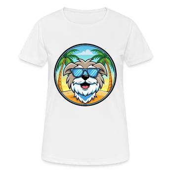 Maltese Dog Breed Cartoon Sunglasses Beach - Women's Breathable T-Shirt - white - Front - AI Model Female 172 dark (172cm)