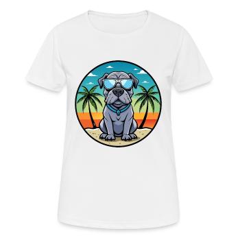 Neapolitanische Dogge Hunderasse Cartoon Sonnenbrille - Frauen T-Shirt atmungsaktiv - Weiß - Vorne - AI Model Female 172 dark (172cm)