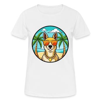 Lunettes de soleil péruviennes Inca Orchid Dog Breed Cartoon - T-shirt respirant Femme - blanc - Devant - AI Model Female 172 dark (172cm)