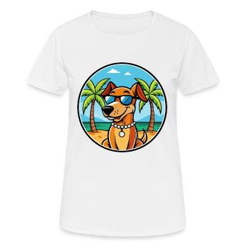 Polonais Chien Chien Race Dessin Animé Lunettes De Soleil Plage - T-shirt respirant Femme - blanc - Devant - AI Model Female 172 dark (172cm)