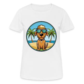 Lunettes de soleil polonaises de race de chien de chasse - T-shirt respirant Femme - blanc - Devant - AI Model Female 172 dark (172cm)