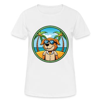 Poitevin Hound Dog Breed Cartoon Sunglasses Beach - Women's Breathable T-Shirt - white - Front - AI Model Female 172 dark (172cm)