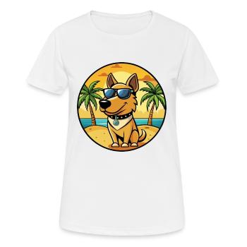 Polonais Chien De Chasse Race Dessin Animé Lunettes De Soleil Plage - T-shirt respirant Femme - blanc - Devant - AI Model Female 172 dark (172cm)