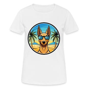 Pharaoh Hound Dog Breed Cartoon Sunglasses Beach - Women's Breathable T-Shirt - white - Front - AI Model Female 172 dark (172cm)