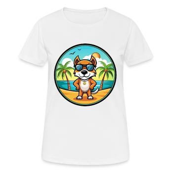 Pointer Chien Race Dessin Animé Lunettes De Soleil Plage - T-shirt respirant Femme - blanc - Devant - AI Model Female 172 dark (172cm)