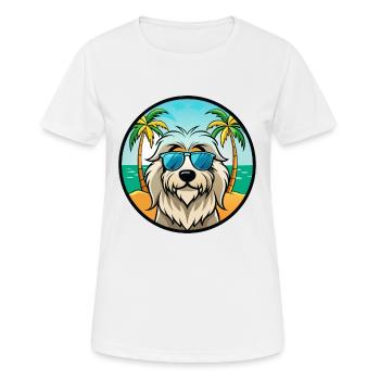 Berger des Pyrénées Race Dessin Animé Lunettes De Soleil Plage - T-shirt respirant Femme - blanc - Devant - AI Model Female 172 dark (172cm)