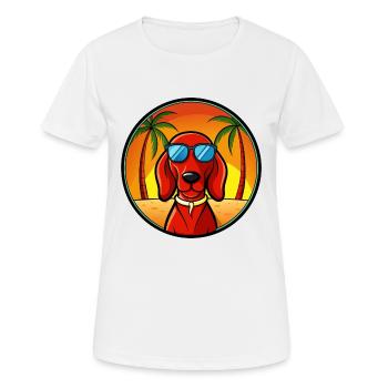 Redbone Coonhound Chien Race Dessin Animé Lunettes De Soleil Plage - T-shirt respirant Femme - blanc - Devant - AI Model Female 172 dark (172cm)