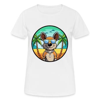 Ratonero Murciano Chien Race Dessin Animé Lunettes de soleil Plage - T-shirt respirant Femme - blanc - Devant - AI Model Female 172 dark (172cm)