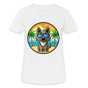 Slovensky Cuvac Chien Race Dessin Animé Lunettes de Soleil Plage - T-shirt respirant Femme - blanc - Devant - AI Model Female 172 dark (172cm)