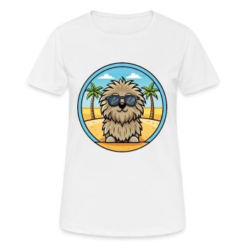 Puli Chien Race Dessin Animé Lunettes De Soleil Plage - T-shirt respirant Femme - blanc - Devant - AI Model Female 172 dark (172cm)