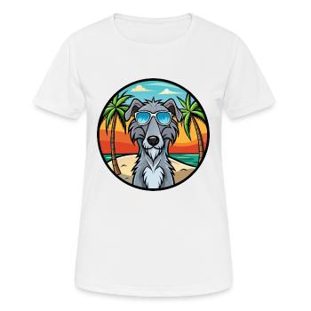 Scottish Deerhound Dog Breed Cartoon Sunglasses - Women's Breathable T-Shirt - white - Front - AI Model Female 172 dark (172cm)