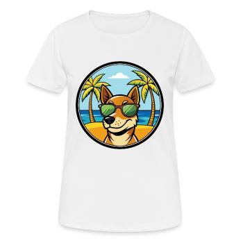 Serbischer dreifarbiger Laufhund Rasse Cartoon Strand - Frauen T-Shirt atmungsaktiv - Weiß - Vorne - AI Model Female 172 dark (172cm)