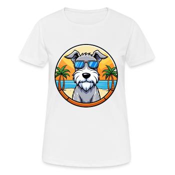 Sealyham Terrier Hunderasse Cartoon Sonnenbrille Strand - Frauen T-Shirt atmungsaktiv - Weiß - Vorne - AI Model Female 172 dark (172cm)