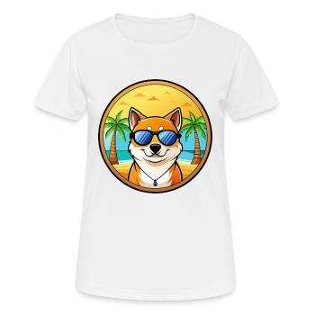 Shih Poo Chien Race Dessin Animé Lunettes De Soleil Plage - T-shirt respirant Femme - blanc - Devant - AI Model Female 172 dark (172cm)