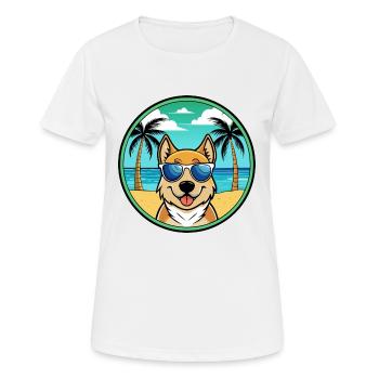 Slovensky Kopov Chien Race Dessin Animé Lunettes De Soleil Plage - T-shirt respirant Femme - blanc - Devant - AI Model Female 172 dark (172cm)