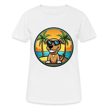 Sloughi Dog Breed Cartoon Sunglasses Beach - Women's Breathable T-Shirt - white - Front - AI Model Female 172 dark (172cm)