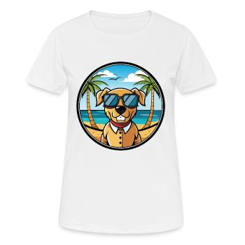 Chien du Sud Race Dessin Animé Lunettes De Soleil Plage - T-shirt respirant Femme - blanc - Devant - AI Model Female 172 dark (172cm)