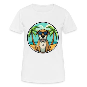 Spanish Mastiff Dog Breed Cartoon Sunglasses Beach - Women's Breathable T-Shirt - white - Front - AI Model Female 172 dark (172cm)