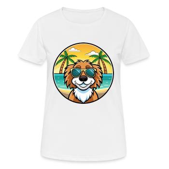 Stabyhoun Chien Race Dessin Animé Lunettes de Soleil Plage - T-shirt respirant Femme - blanc - Devant - AI Model Female 172 dark (172cm)