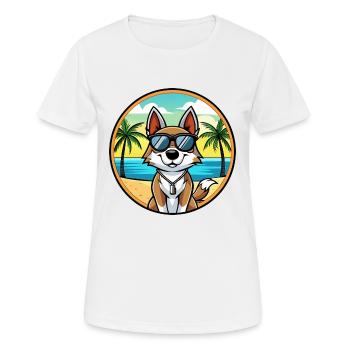 Suisse Laufhund Chien Race Dessin Animé Lunettes de Soleil Plage - T-shirt respirant Femme - blanc - Devant - AI Model Female 172 dark (172cm)