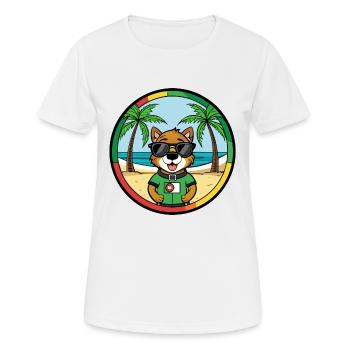 Portuguese Watchdog Breed Cartoon Sunglasses Beach - Women's Breathable T-Shirt - white - Front - AI Model Female 172 dark (172cm)