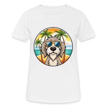 Spinone Italiano Dog Breed Cartoon Sunglass Beach - Women's Breathable T-Shirt - white - Front - AI Model Female 172 dark (172cm)