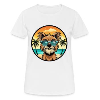 Affenpinscher Dog Breed Cartoon Sunglasses Beach - Women's Breathable T-Shirt - white - Front - AI Model Female 172 dark (172cm)