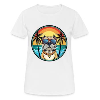 Alpine Mastiff Dog Breed Cartoon Sunglasses Beach - Women's Breathable T-Shirt - white - Front - AI Model Female 172 dark (172cm)
