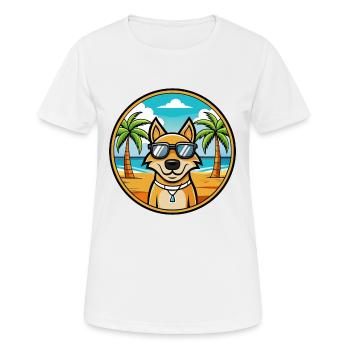 Ariegeois Chien Race Dessin Animé Lunettes de Soleil Plage - T-shirt respirant Femme - blanc - Devant - AI Model Female 172 dark (172cm)