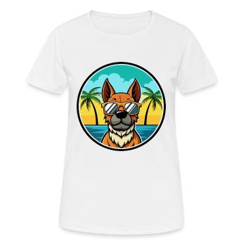 Aryan Molossus Chien Race Dessin Animé Lunettes De Soleil Plage - T-shirt respirant Femme - blanc - Devant - AI Model Female 172 dark (172cm)