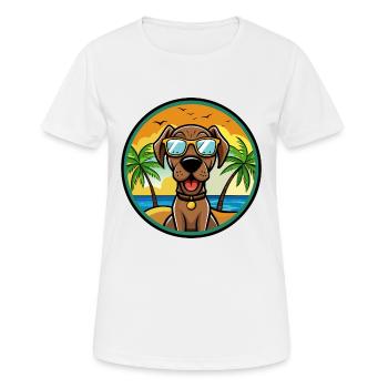 Bavarian Mountain Hound Dog Breed Cartoon Beach - Women's Breathable T-Shirt - white - Front - AI Model Female 172 dark (172cm)