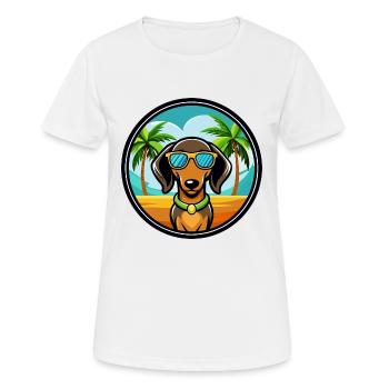 Alpine Dachsbracke Dog Breed Lunettes de soleil de dessin animé - T-shirt respirant Femme - blanc - Devant - AI Model Female 172 dark (172cm)