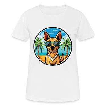 Andalusischer Windhund Rasse Cartoon Sonnenbrille Strand - Frauen T-Shirt atmungsaktiv - Weiß - Vorne - AI Model Female 172 dark (172cm)
