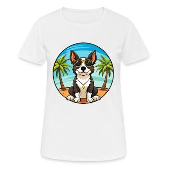 Appenzeller Sennenhund Race de chien Cartoon Beach - T-shirt respirant Femme - blanc - Devant - AI Model Female 172 dark (172cm)