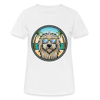 Bergamasco Dog Breed Cartoon Sunglasses Beach - Women's Breathable T-Shirt - white - Front - AI Model Female 172 dark (172cm)