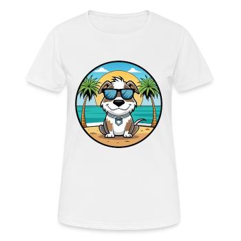 Argentino Chien Race Dessin Animé Lunettes De Soleil Plage - T-shirt respirant Femme - blanc - Devant - AI Model Female 172 dark (172cm)