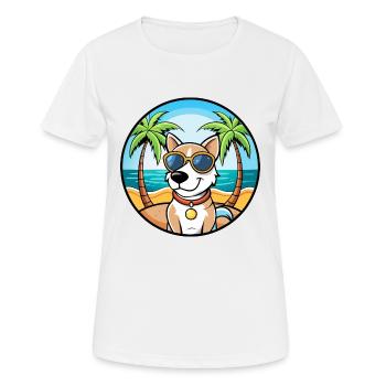 Ariege Pointer Dog Breed Cartoon Sunglasses Beach - Women's Breathable T-Shirt - white - Front - AI Model Female 172 dark (172cm)