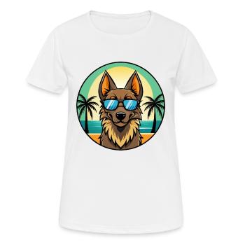Belgian Sheepdog Breed Cartoon Sunglasses Beach - Women's Breathable T-Shirt - white - Front - AI Model Female 172 dark (172cm)